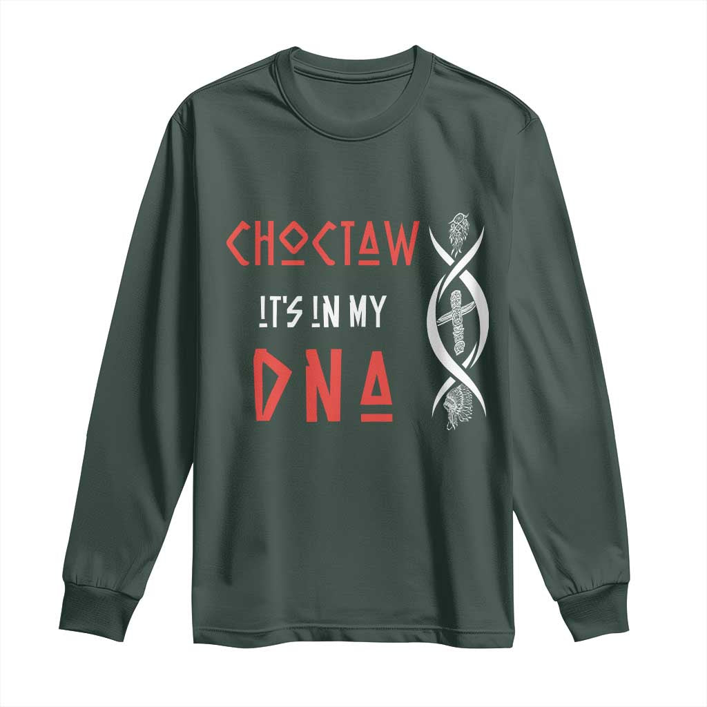 Choctaw Native American DNA Roots Indian Pride Long Sleeve Shirt TS14 Dark Forest Green Print Your Wear
