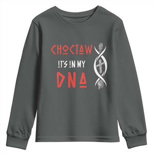 Choctaw Native American DNA Roots Indian Pride Youth Sweatshirt TS14 Dark Heather Print Your Wear