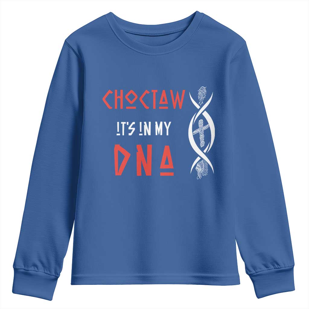 Choctaw Native American DNA Roots Indian Pride Youth Sweatshirt TS14 Royal Blue Print Your Wear