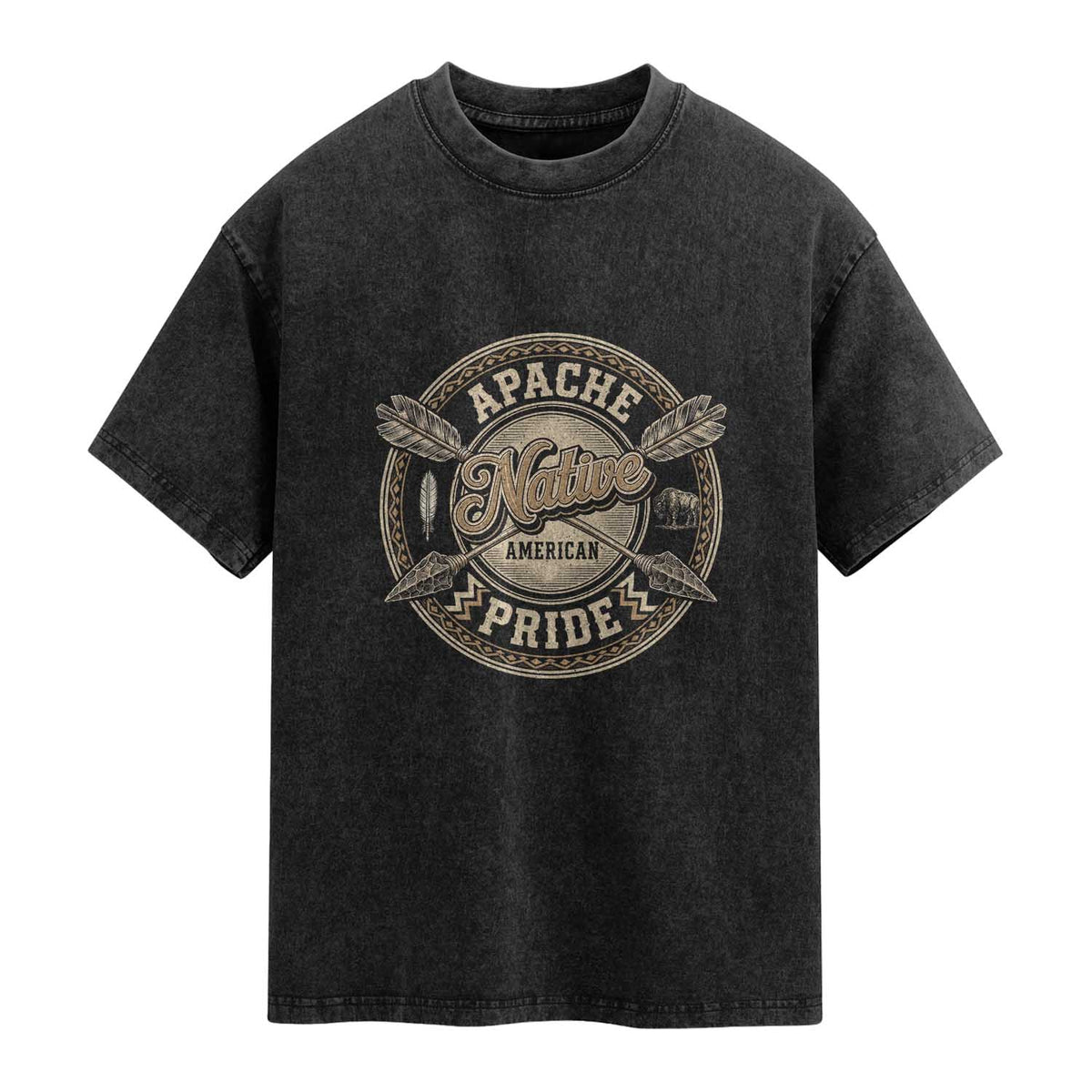 Apache Indian Tribe Pride Washed Cotton T-Shirt Proud to be a Native American