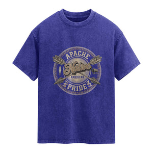 Apache Indian Tribe Pride Washed Cotton T-Shirt Proud to be a Native American