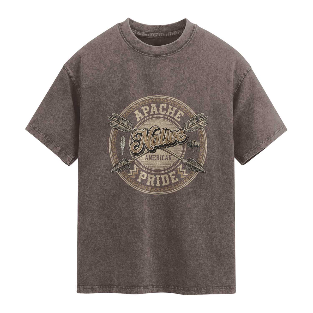 Apache Indian Tribe Pride Washed Cotton T-Shirt Proud to be a Native American