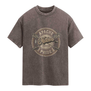 Apache Indian Tribe Pride Washed Cotton T-Shirt Proud to be a Native American