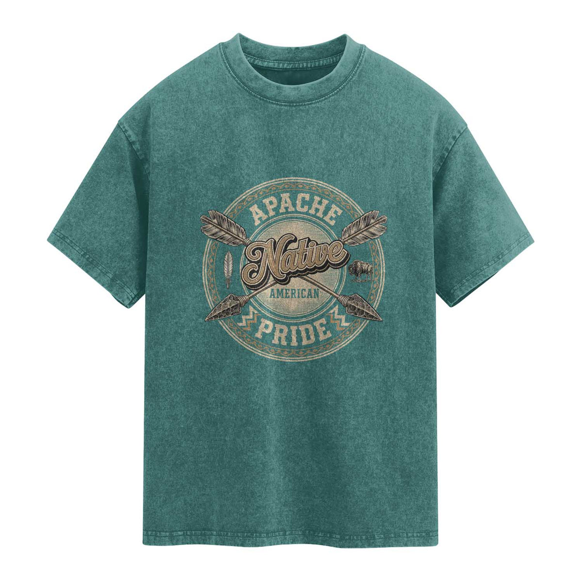 Apache Indian Tribe Pride Washed Cotton T-Shirt Proud to be a Native American