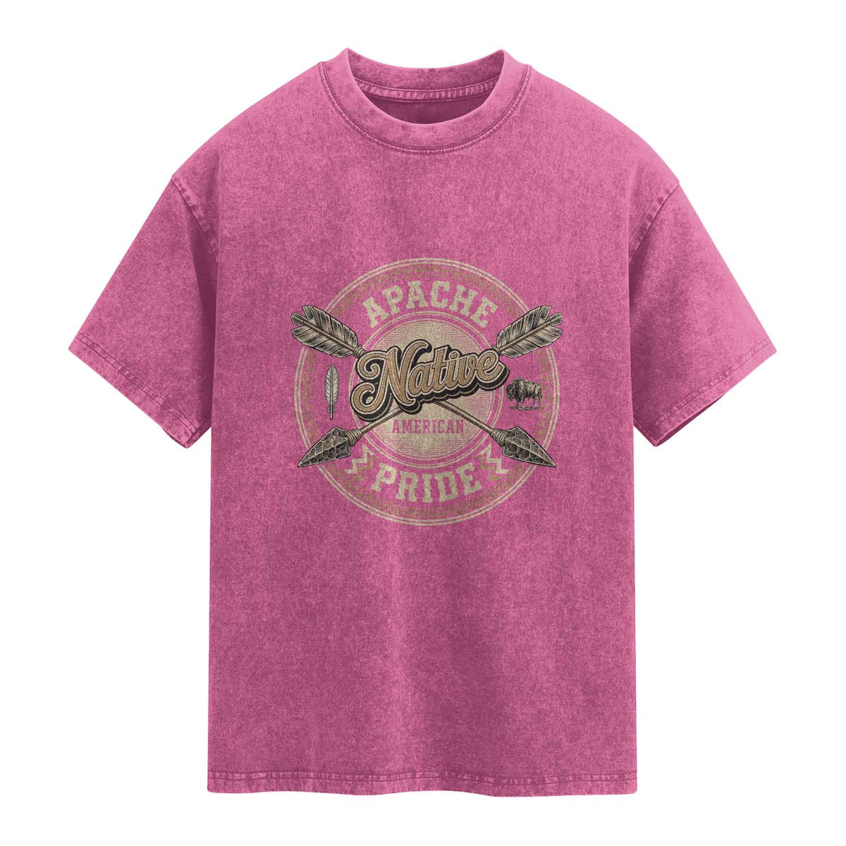 Apache Indian Tribe Pride Washed Cotton T-Shirt Proud to be a Native American