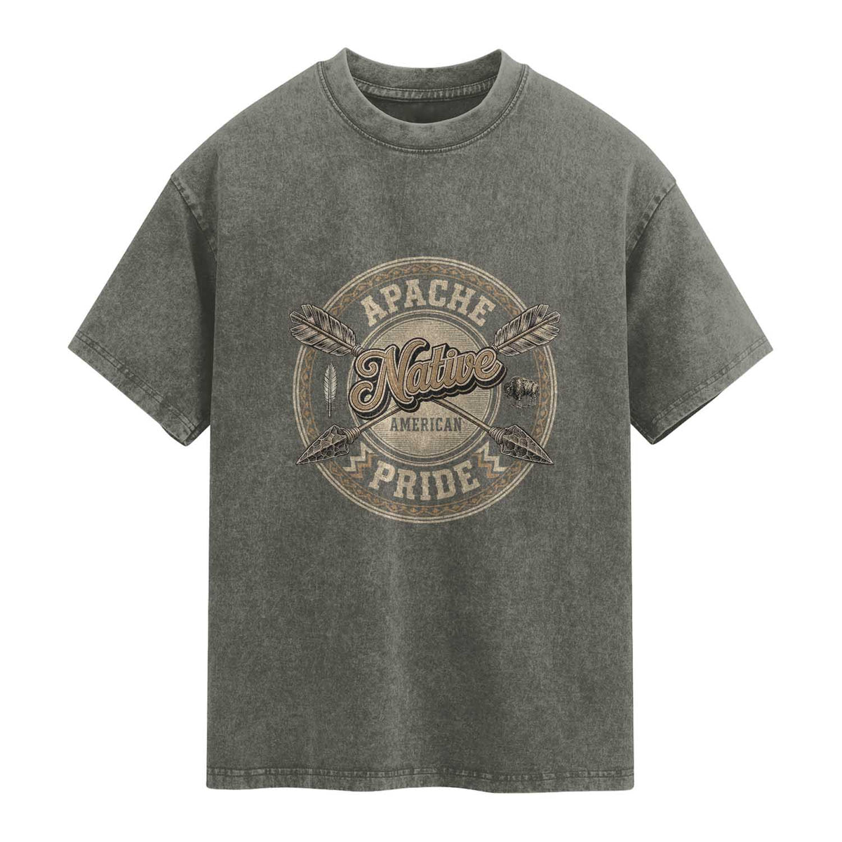 Apache Indian Tribe Pride Washed Cotton T-Shirt Proud to be a Native American