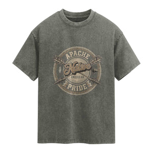 Apache Indian Tribe Pride Washed Cotton T-Shirt Proud to be a Native American