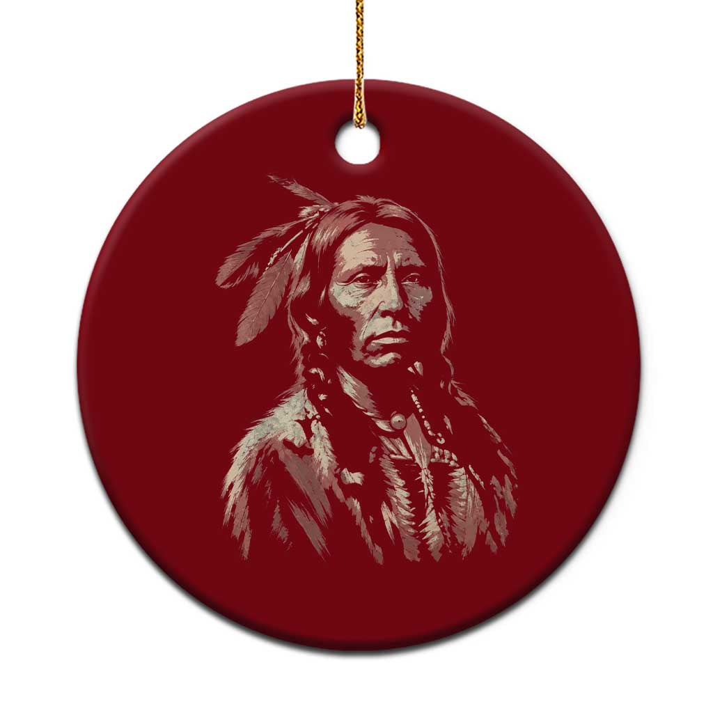 Crazy Horse Lakota Warrior Indian Native American Ceramic Ornament