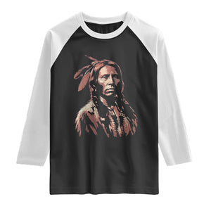 Crazy Horse Lakota Warrior Indian Native American Raglan Shirt