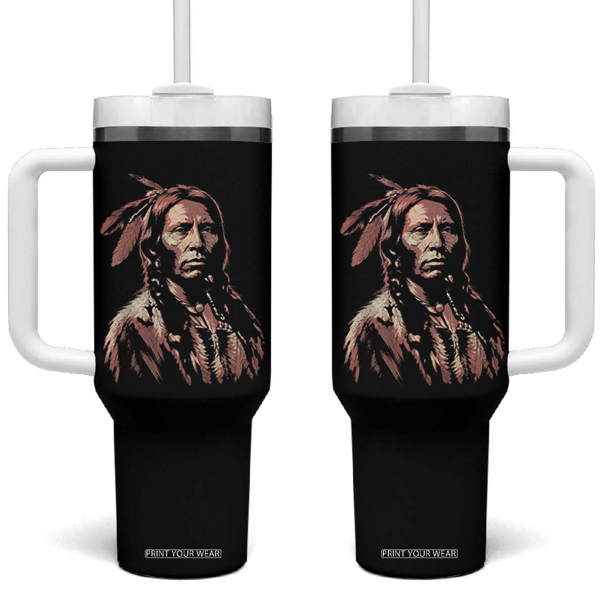 Crazy Horse Lakota Warrior Indian Native American Tumbler With Handle