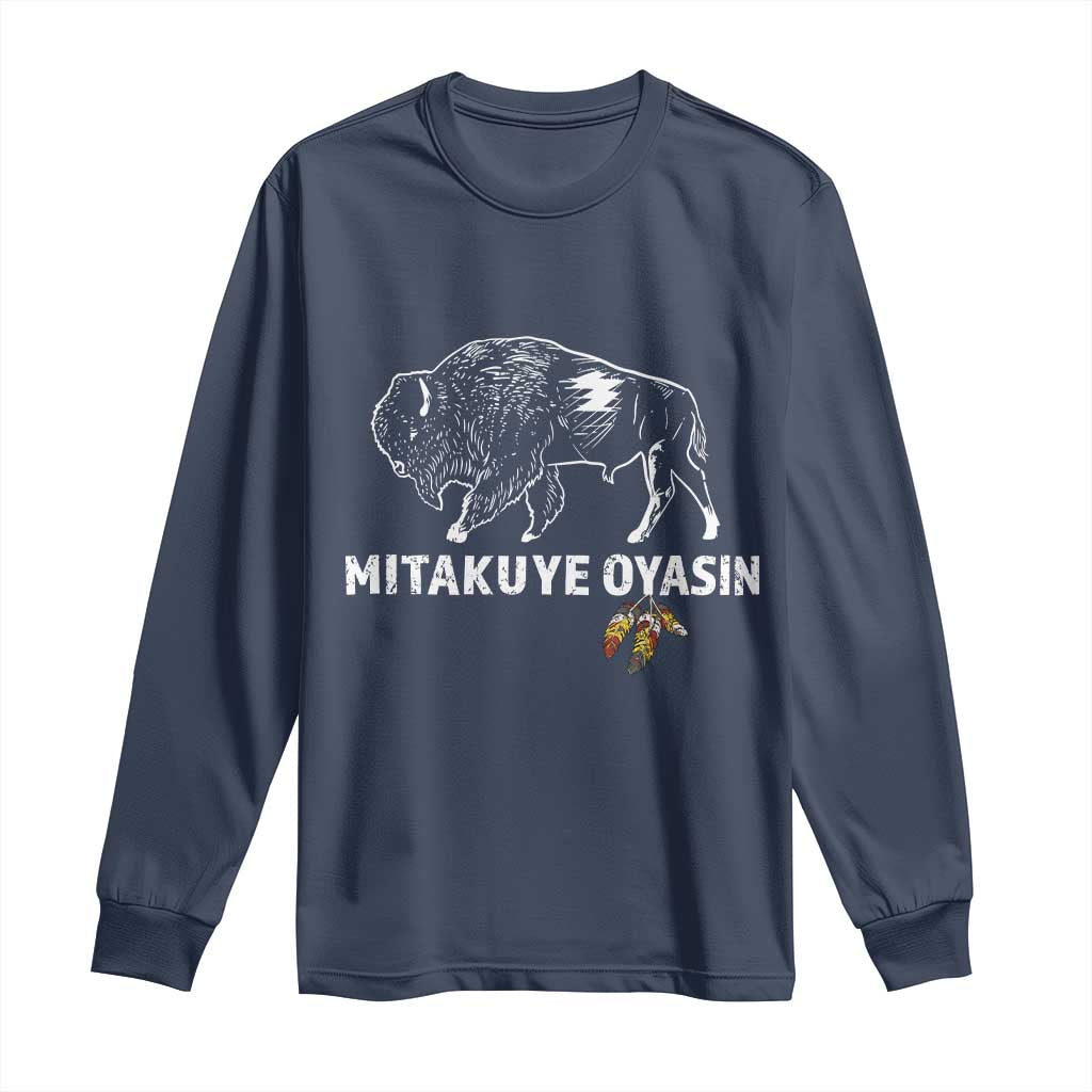 Lakota Tribe Teton Sioux Nation Native American Pride Long Sleeve Shirt TS14 Navy Print Your Wear