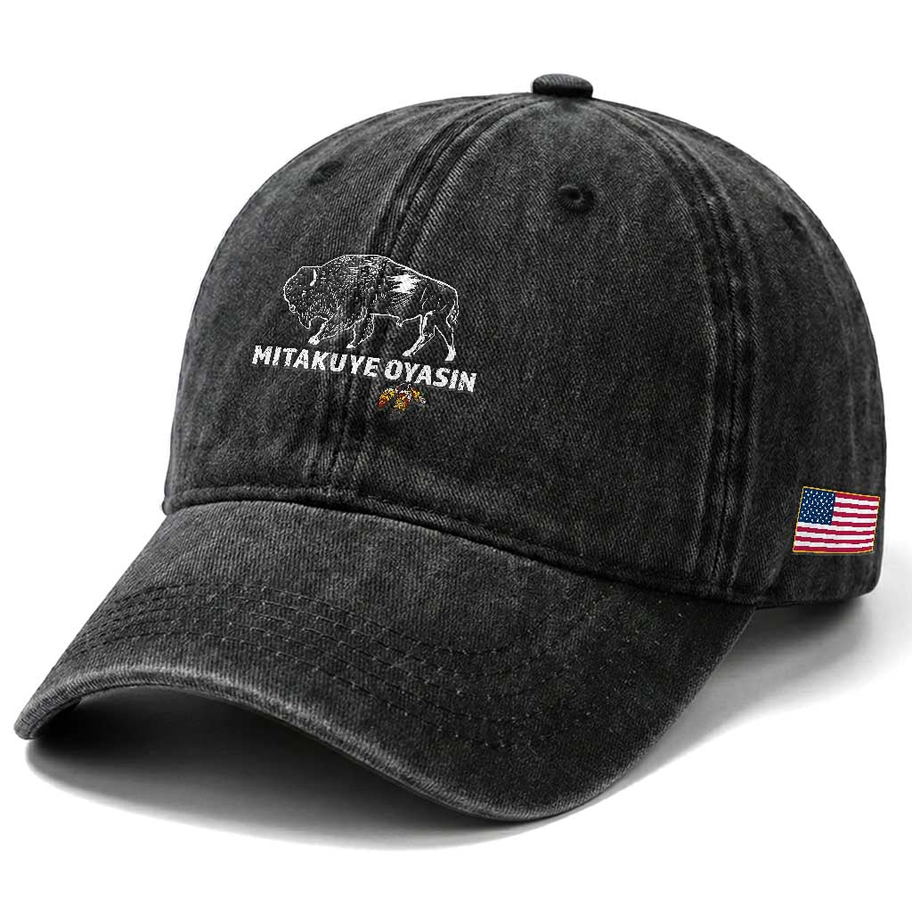 Lakota Tribe Teton Sioux Nation Native American Pride Washed Cotton Baseball Cap TS14 Print Your Wear