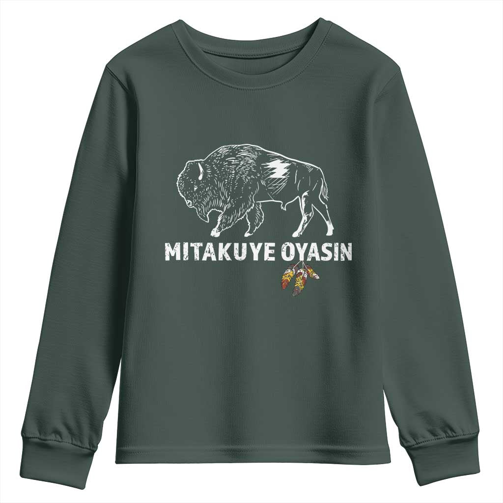 Lakota Tribe Teton Sioux Nation Native American Pride Youth Sweatshirt TS14 Dark Forest Green Print Your Wear