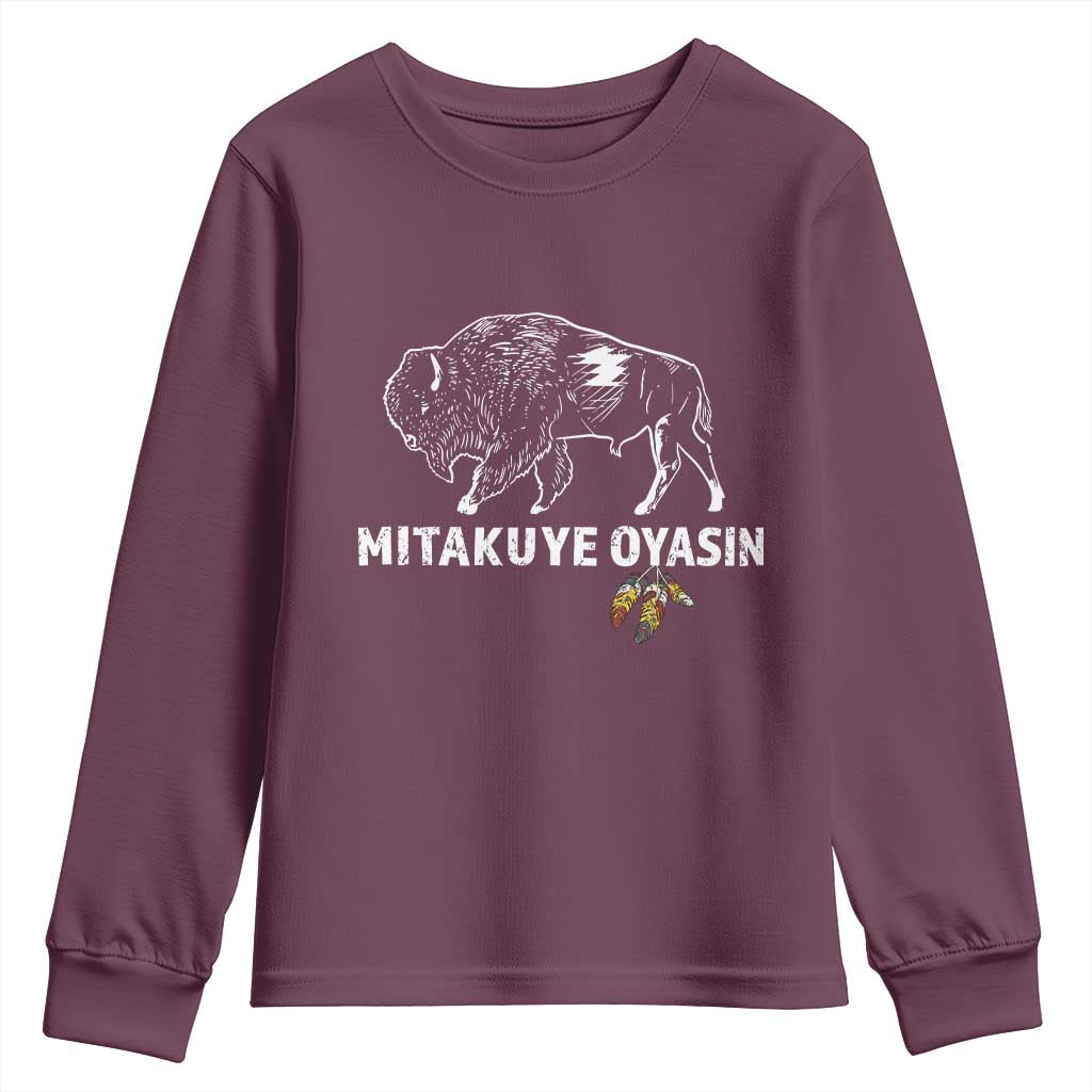 Lakota Tribe Teton Sioux Nation Native American Pride Youth Sweatshirt TS14 Maroon Print Your Wear