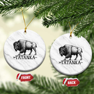 Tatanka Lakota Buffalo Bison Native American West Wildlife Ceramic Ornament TS14 1pc White Marble Print Your Wear