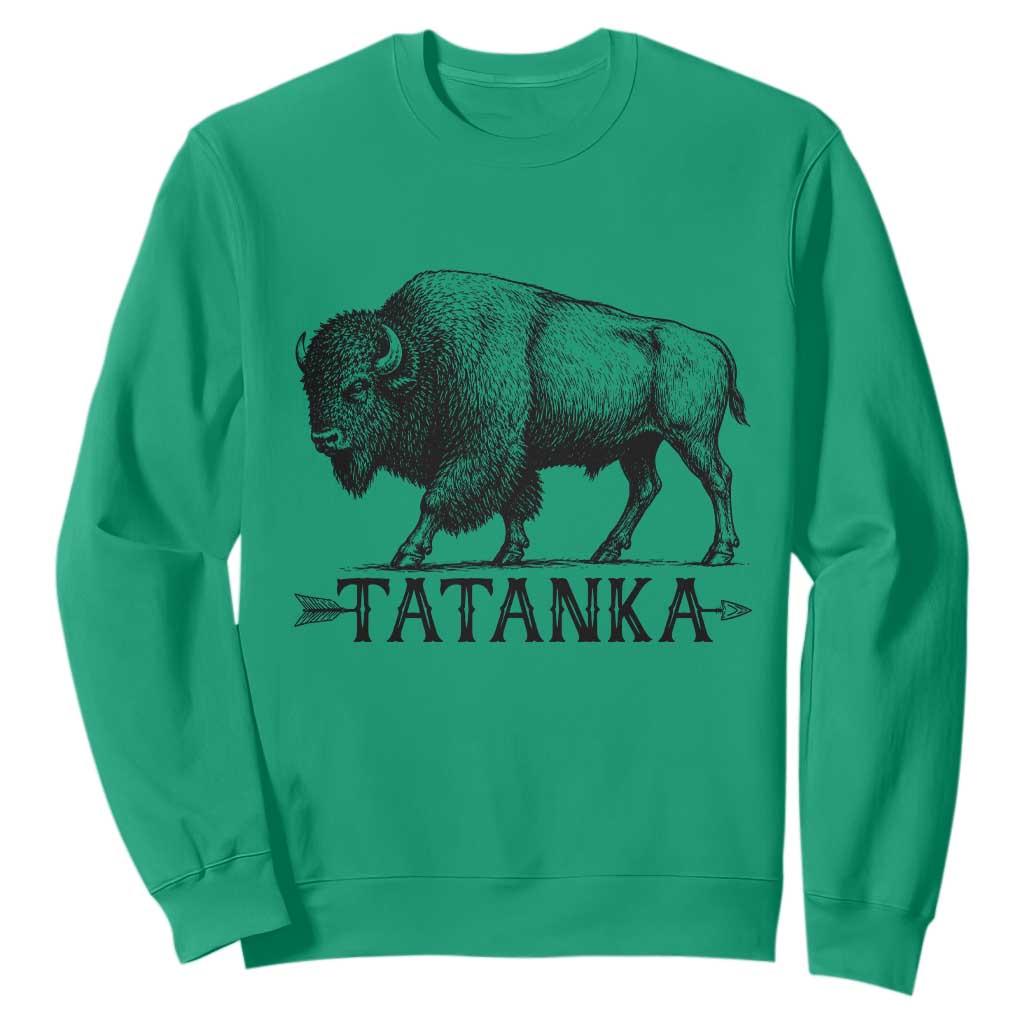 Tatanka Lakota Buffalo Bison Native American West Wildlife Sweatshirt TS14 Irish Green Print Your Wear