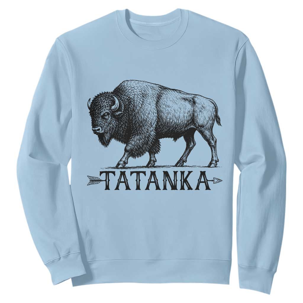 Tatanka Lakota Buffalo Bison Native American West Wildlife Sweatshirt TS14 Light Blue Print Your Wear