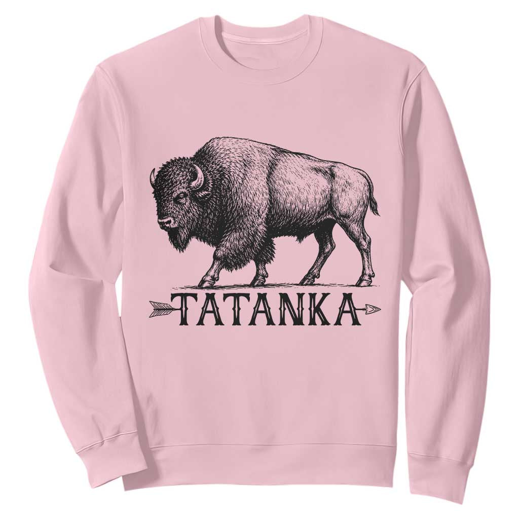 Tatanka Lakota Buffalo Bison Native American West Wildlife Sweatshirt TS14 Light Pink Print Your Wear