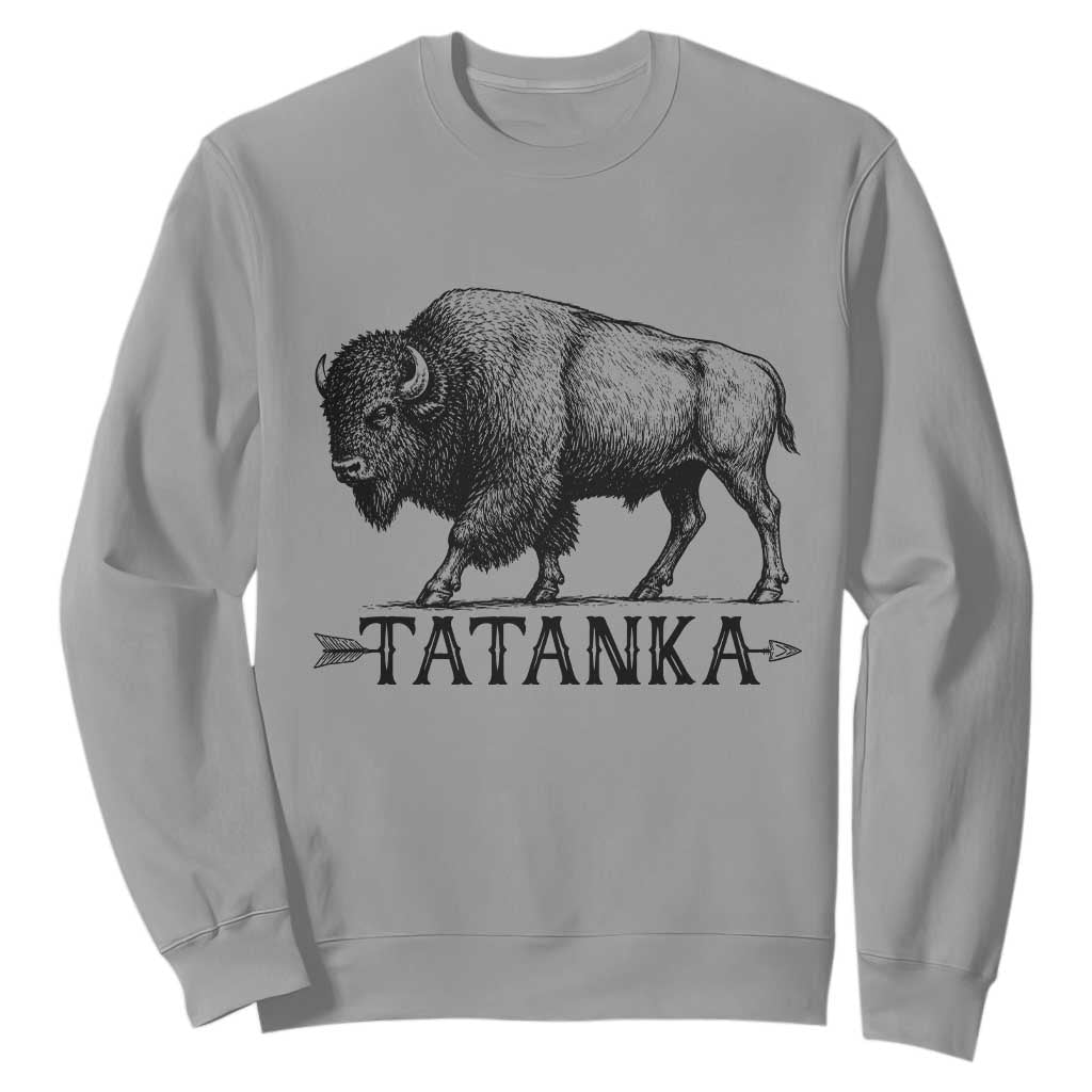 Tatanka Lakota Buffalo Bison Native American West Wildlife Sweatshirt TS14 Sport Gray Print Your Wear