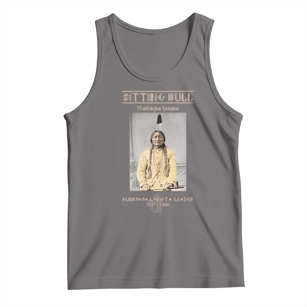 Sitting Bull Lakota Sioux Chief American Indian History Tank Top TS14 Deep Heather Print Your Wear