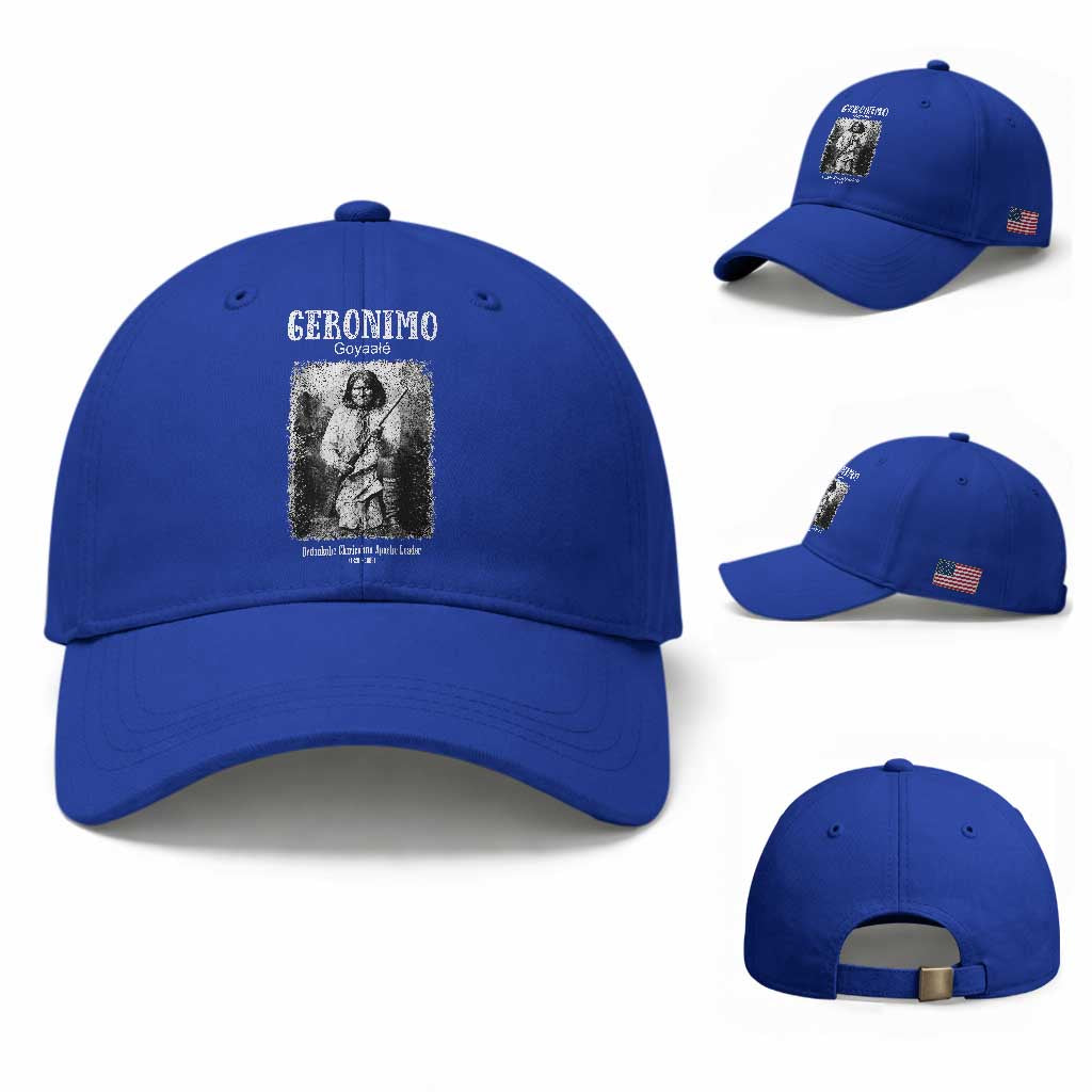 Geronimo Apache Leader American Indian History Baseball Cap TS14 Baseball Cap Universal Fit Royal Blue Print Your Wear