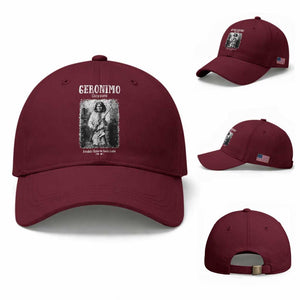 Geronimo Apache Leader American Indian History Baseball Cap TS14 Baseball Cap Universal Fit Maroon Print Your Wear
