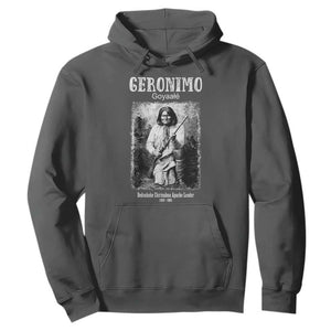 Geronimo Apache Leader American Indian History Hoodie TS14 Dark Heather Print Your Wear