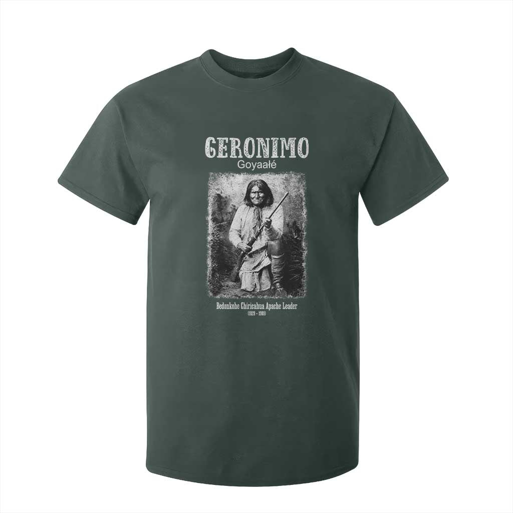Geronimo Apache Leader American Indian History T Shirt For Kid TS14 Dark Forest Green Print Your Wear