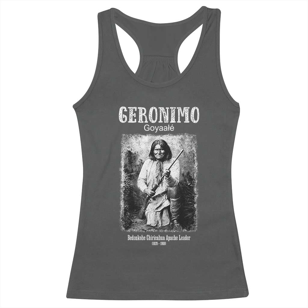 Geronimo Apache Leader American Indian History Racerback Tank Top TS14 Dark Heather Print Your Wear