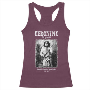 Geronimo Apache Leader American Indian History Racerback Tank Top TS14 Maroon Print Your Wear