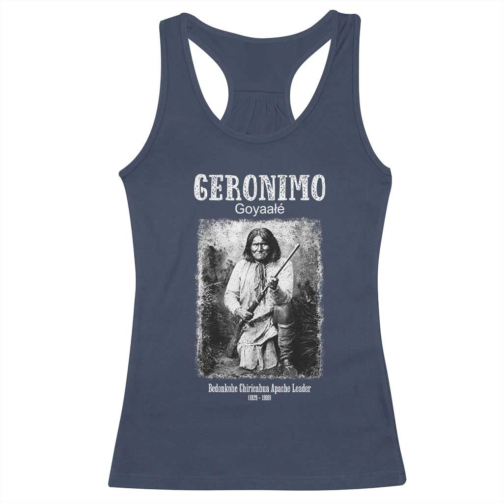 Geronimo Apache Leader American Indian History Racerback Tank Top TS14 Navy Print Your Wear