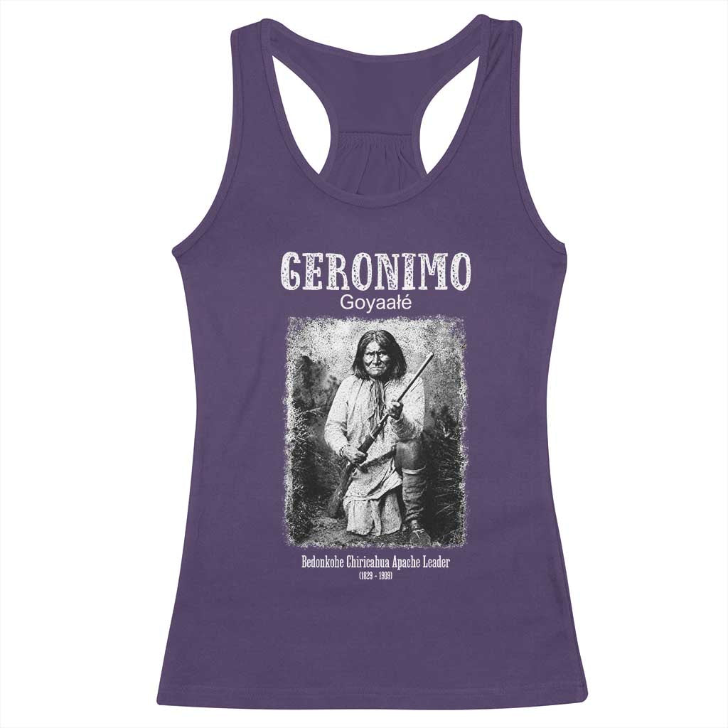 Geronimo Apache Leader American Indian History Racerback Tank Top TS14 Purple Print Your Wear