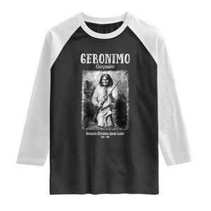 Geronimo Apache Leader American Indian History Raglan Shirt TS14 Black White Print Your Wear