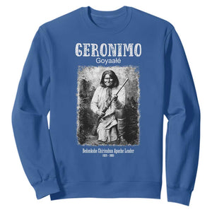 Geronimo Apache Leader American Indian History Sweatshirt TS14 Royal Blue Print Your Wear