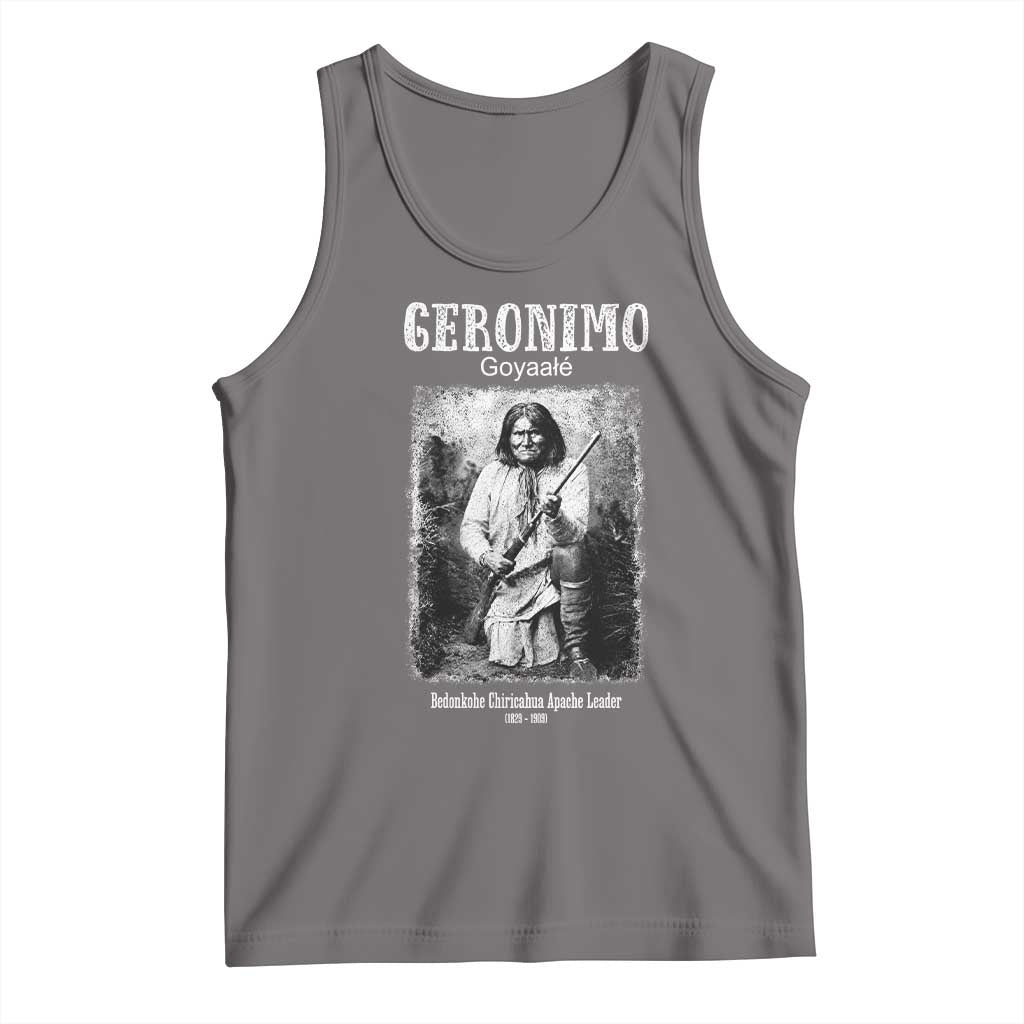 Geronimo Apache Leader American Indian History Tank Top TS14 Deep Heather Print Your Wear
