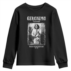 Geronimo Apache Leader American Indian History Youth Sweatshirt TS14 Black Print Your Wear