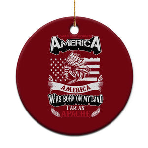 Apache Tribe Native American Indian Pride Ceramic Ornament I Was Not Born In America TS14 1pc Red Print Your Wear
