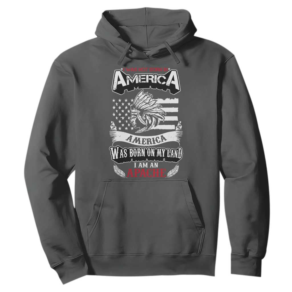 Apache Tribe Native American Indian Pride Hoodie I Was Not Born In America TS14 Dark Heather Print Your Wear