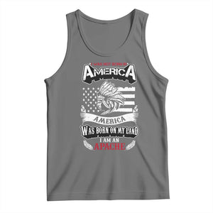 Apache Tribe Native American Indian Pride Tank Top I Was Not Born In America TS14 Black Heather Print Your Wear