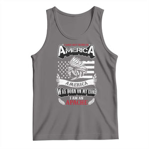 Apache Tribe Native American Indian Pride Tank Top I Was Not Born In America TS14 Deep Heather Print Your Wear