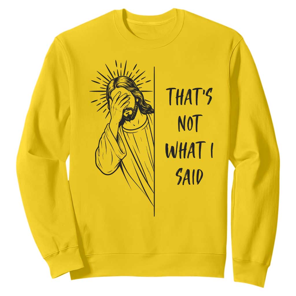 That's Not What I Said Sweatshirt Christian Jesus Faith Meme Quote TS14 Daisy Print Your Wear