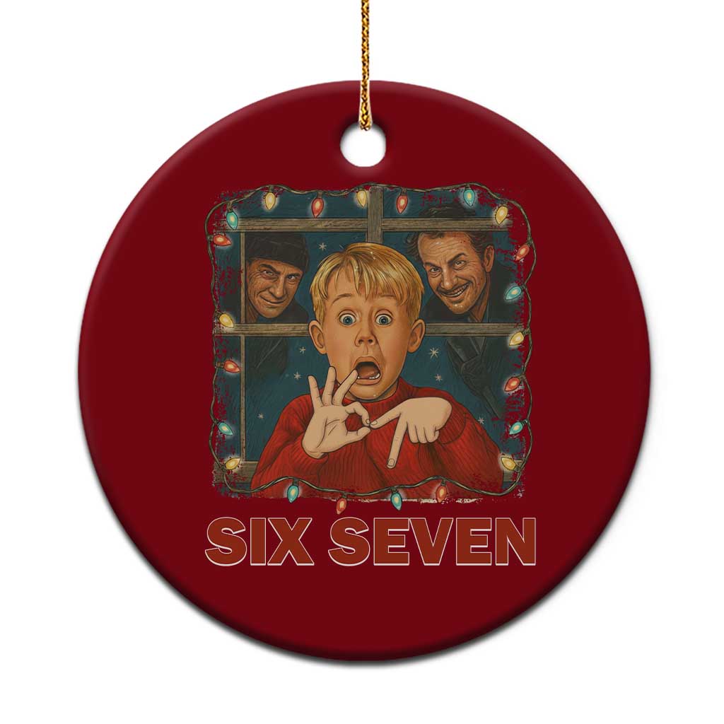 67 Six Seven Christmas Meme Ceramic Ornament Funny Family Xmas Movie TS14 1pc Red Print Your Wear