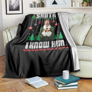 Santa I Know Him Throw Blanket Funny Elf Christmas TS14 Print Your Wear