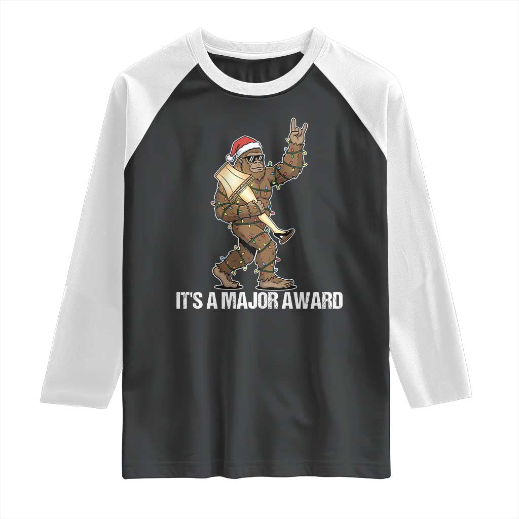 Leg Lamp Christmas Raglan Shirt Funny Bigfoot Fra Gee Leh Xmas TS14 Black White Print Your Wear