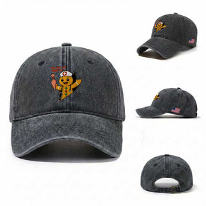 Funny ICU Nurse Christmas Washed Cotton Baseball Cap Gingerbread Did You Try Icing It TS14 Washed Cap Universal Fit Dark Gray Print Your Wear