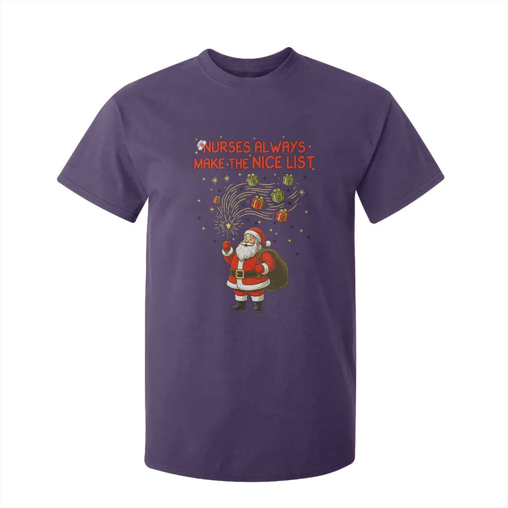Funny Nurse Christmas T Shirt For Kid Nurses Always Make The Nice List TS14 Purple Print Your Wear