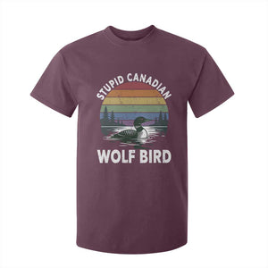 Stupid Canadian Wolf Bird T Shirt For Kid Sarcastic Animal Meme TS14 Maroon Print Your Wear