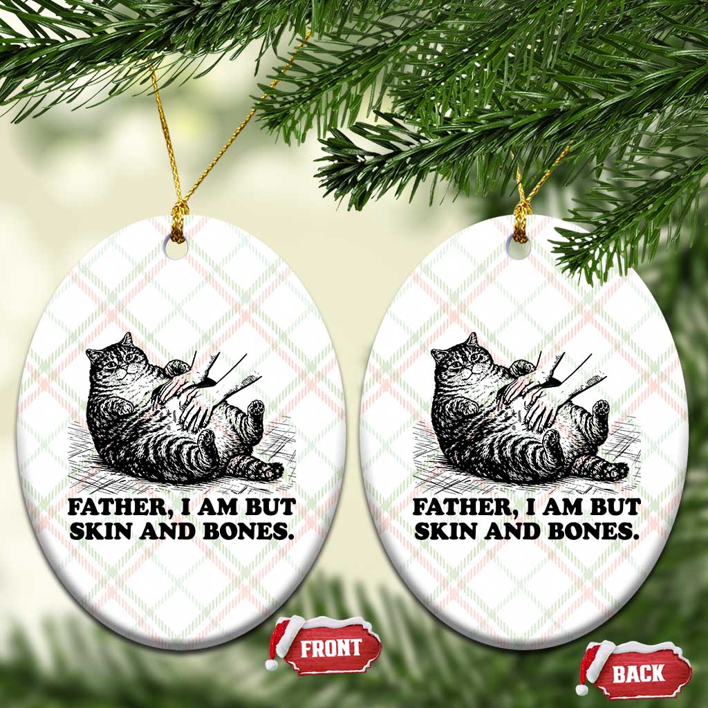 Funny Cat Dad Cat Lover Ceramic Ornament Father I Am But Skin and Bones TS14 Print Your Wear