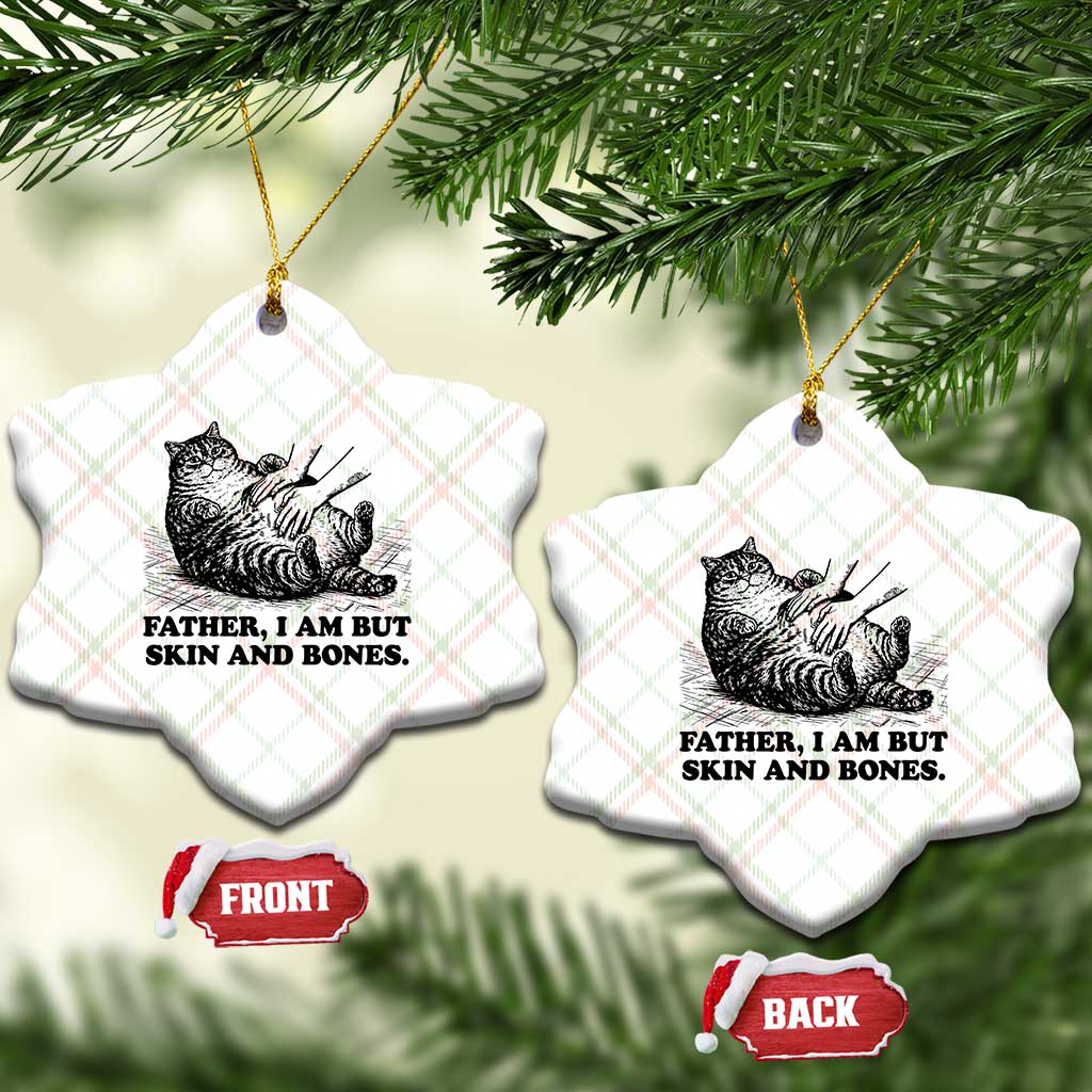 Funny Cat Dad Cat Lover Ceramic Ornament Father I Am But Skin and Bones TS14 Print Your Wear