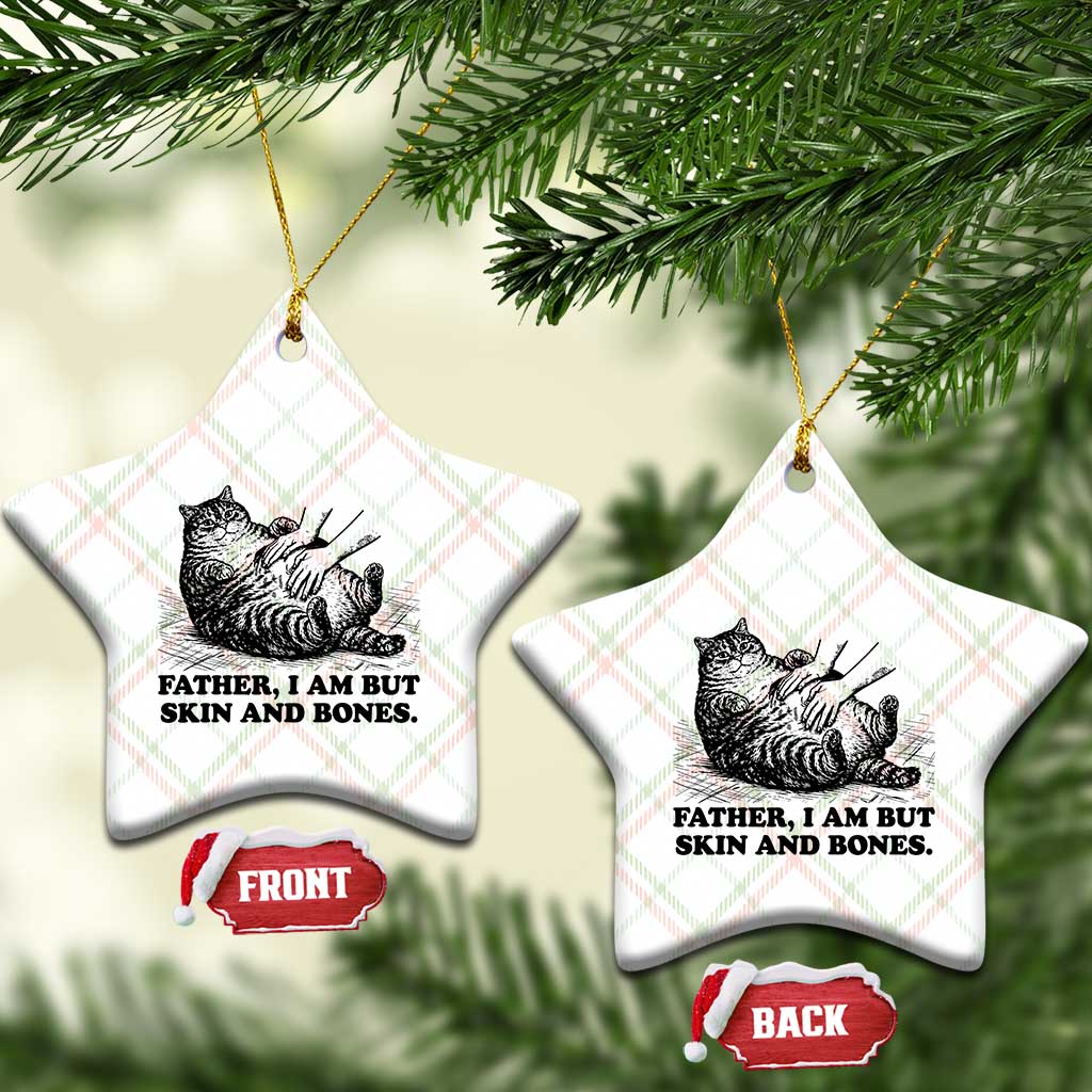 Funny Cat Dad Cat Lover Ceramic Ornament Father I Am But Skin and Bones TS14 Print Your Wear
